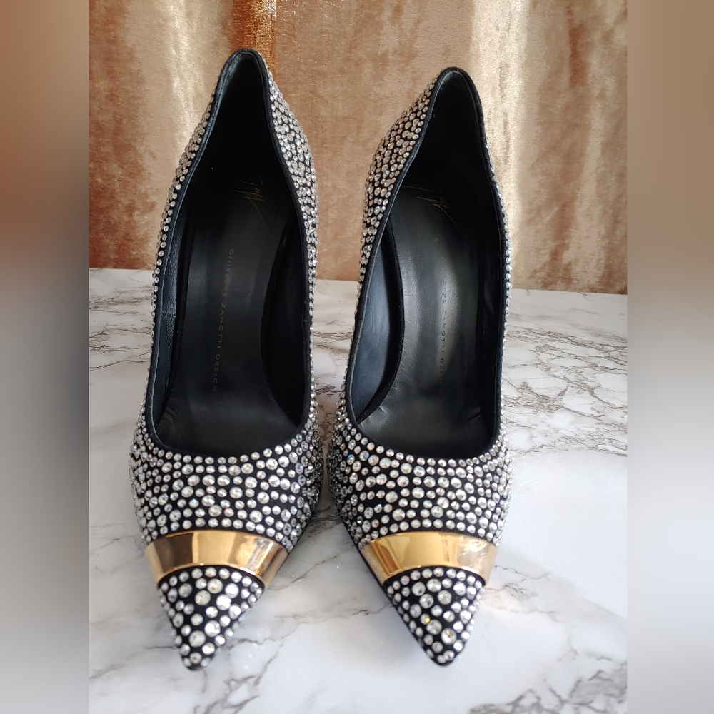 Giuseppe zanotti crystal ester pumps 39.5 prom shoes birthday